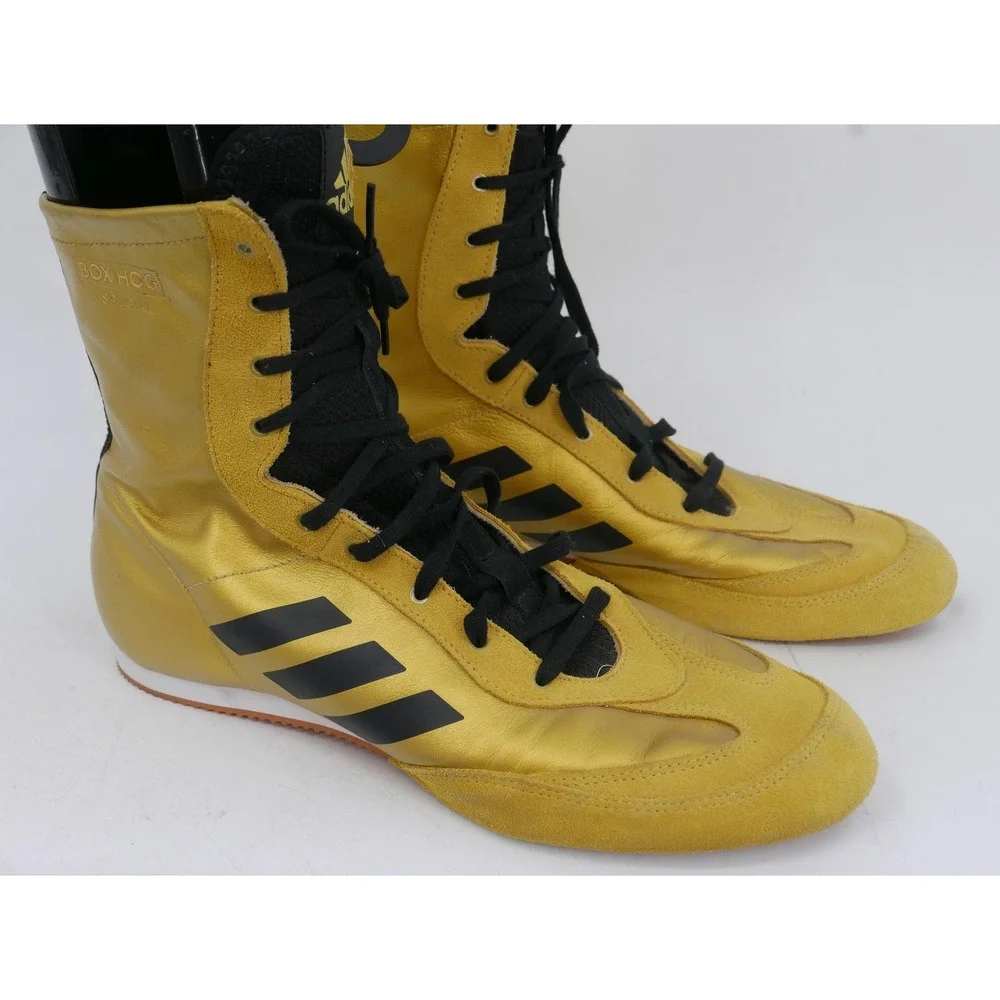 Adidas Box Hog Special Gold Metallic Boxing Shoes High Top Mens 11.5 BC0355